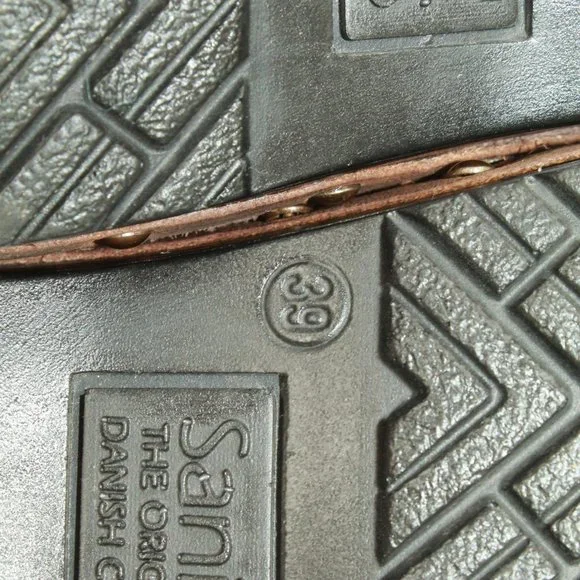 Sanita Black Suede Slip On Slide Studded Clogs Mules Size 39 US 9 - Picture 7 of 8